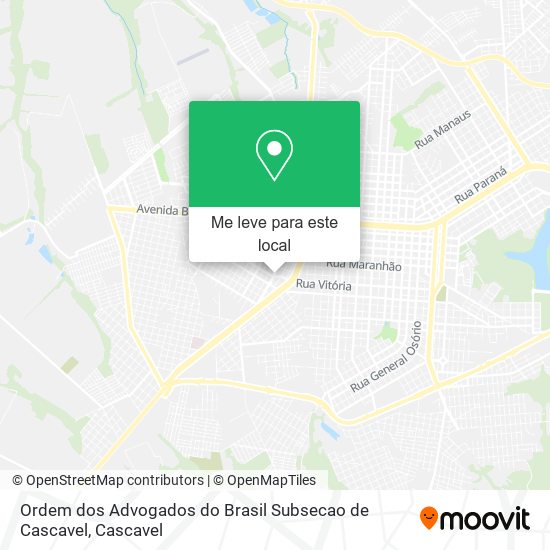 Ordem dos Advogados do Brasil Subsecao de Cascavel mapa