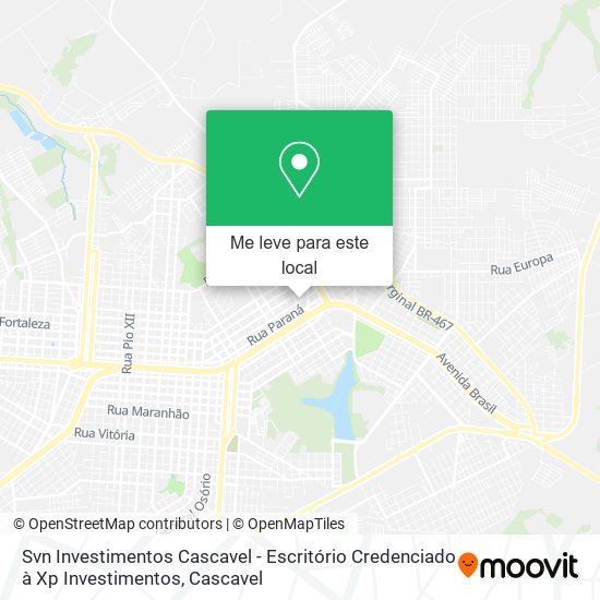 Svn Investimentos Cascavel - Escritório Credenciado à Xp Investimentos mapa