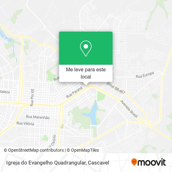 Igreja do Evangelho Quadrangular mapa