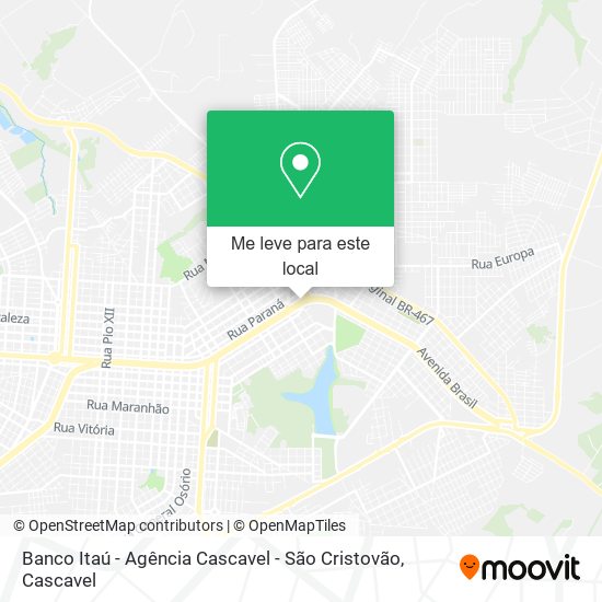 Banco Itaú - Agência Cascavel - São Cristovão mapa