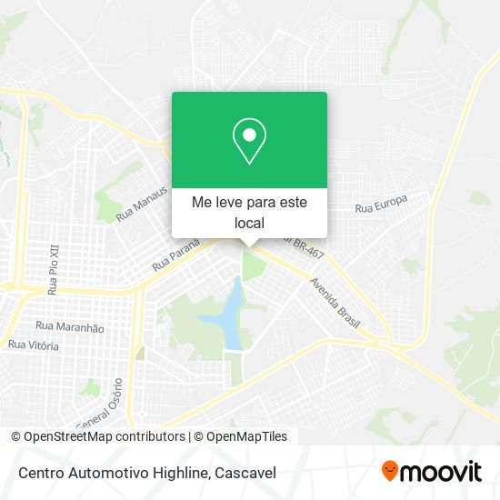 Centro Automotivo Highline mapa