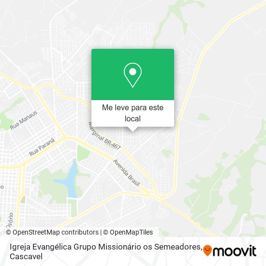 Igreja Evangélica Grupo Missionário os Semeadores mapa