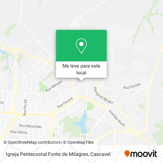 Igreja Pentecostal Fonte de Milagres mapa