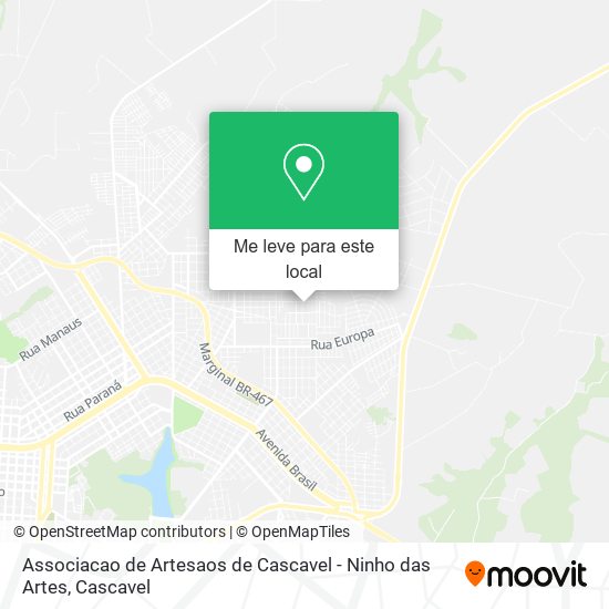 Associacao de Artesaos de Cascavel - Ninho das Artes mapa