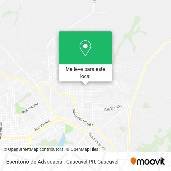 Escritorio de Advocacia - Cascavel PR mapa