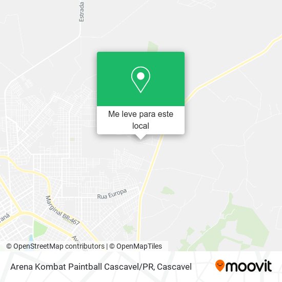 Arena Kombat Paintball Cascavel / PR mapa
