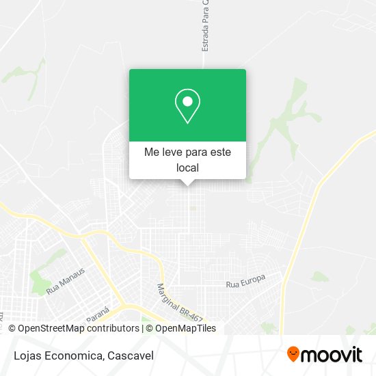 Lojas Economica mapa