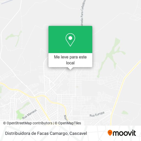 Distribuidora de Facas Camargo mapa