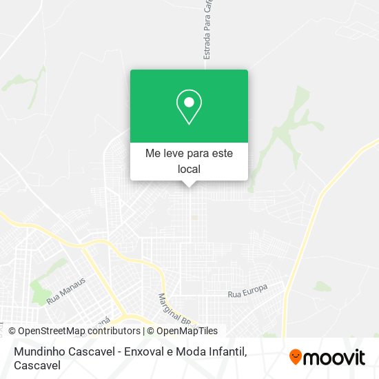 Mundinho Cascavel - Enxoval e Moda Infantil mapa
