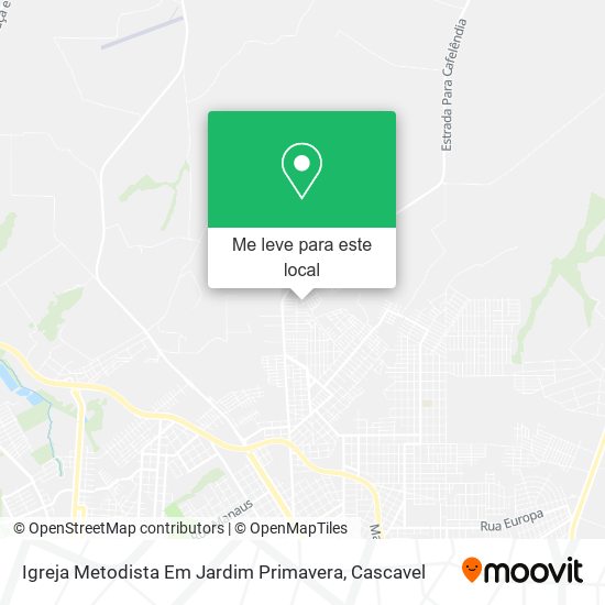 Igreja Metodista Em Jardim Primavera mapa