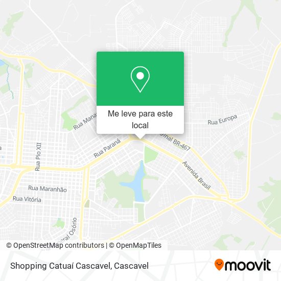 Shopping Catuaí Cascavel mapa