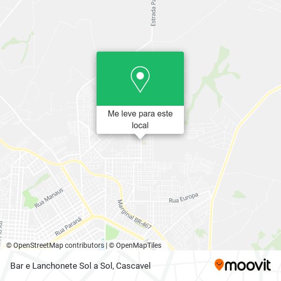 Bar e Lanchonete Sol a Sol mapa