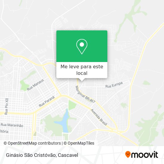 Ginásio São Cristóvão mapa