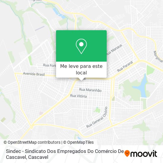 Sindec - Sindicato Dos Empregados Do Comércio De Cascavel mapa