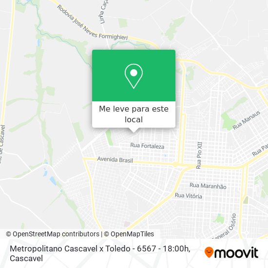 Metropolitano Cascavel x Toledo - 6567 - 18:00h mapa
