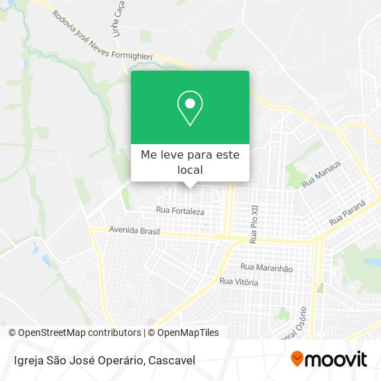 Igreja São José Operário mapa