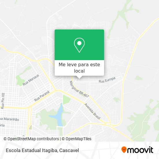Escola Estadual Itagiba mapa