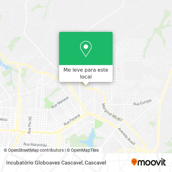 Incubatório Globoaves Cascavel mapa
