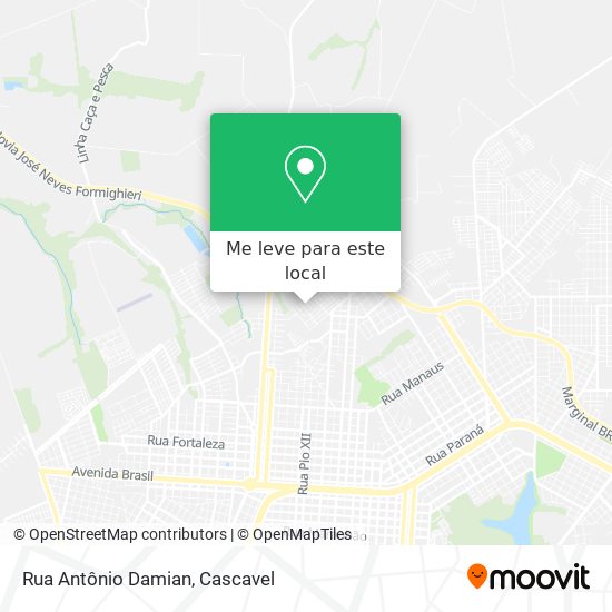 Rua Antônio Damian mapa