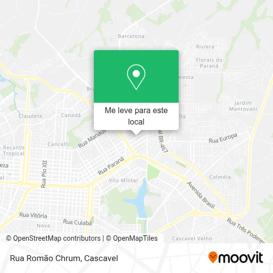 Rua Romão Chrum mapa