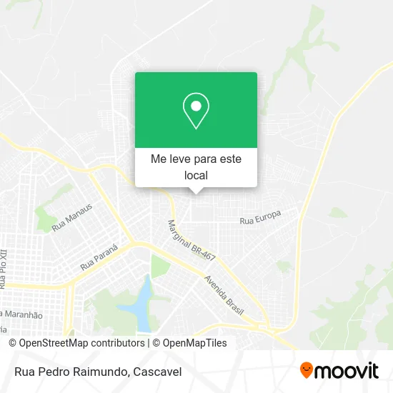 Rua Pedro Raimundo mapa