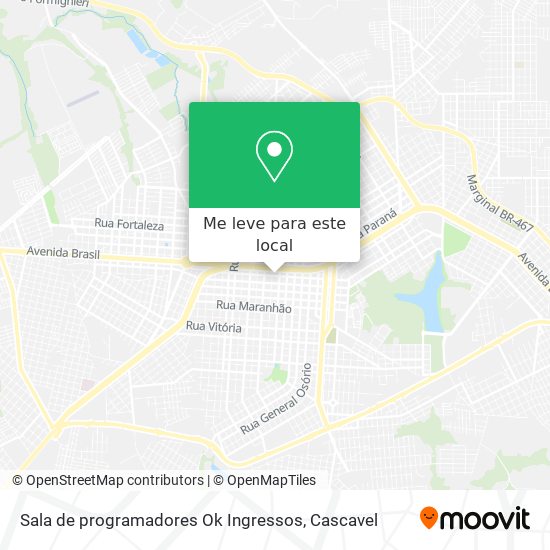 Sala de programadores Ok Ingressos mapa
