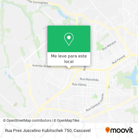 Rua Pres Juscelino Kubitschek 750 mapa