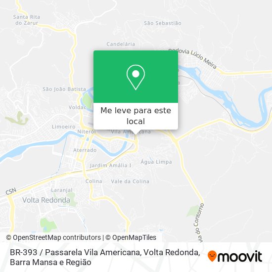 BR-393 / Passarela Vila Americana mapa