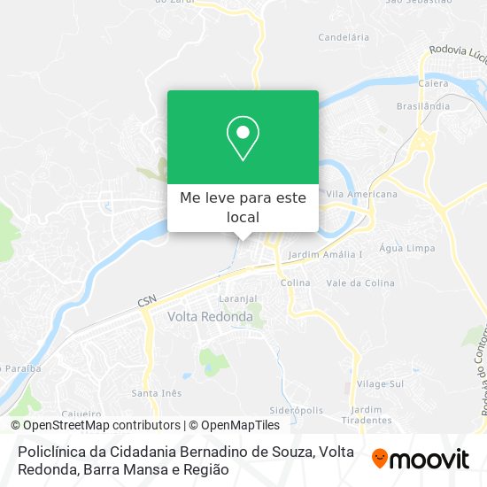 Policlínica da Cidadania Bernadino de Souza mapa