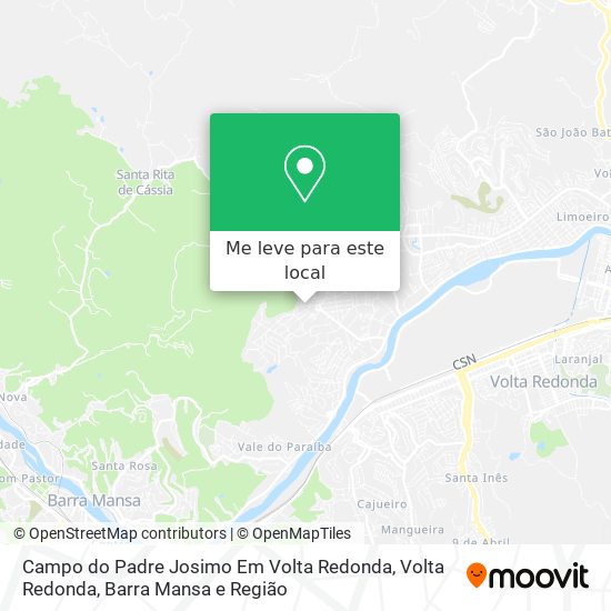 Campo do Padre Josimo Em Volta Redonda mapa