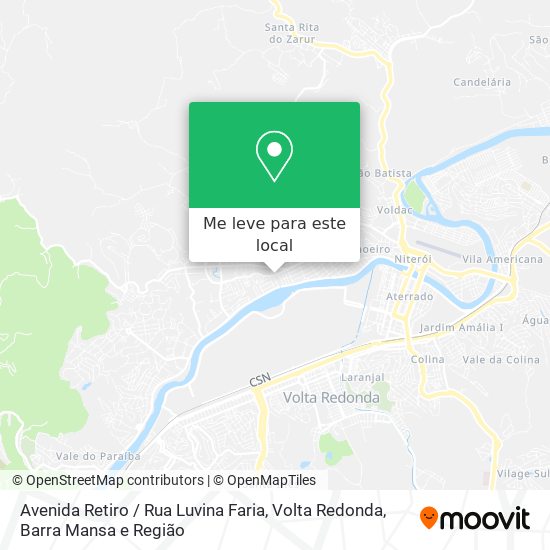 Avenida Retiro / Rua Luvina Faria mapa