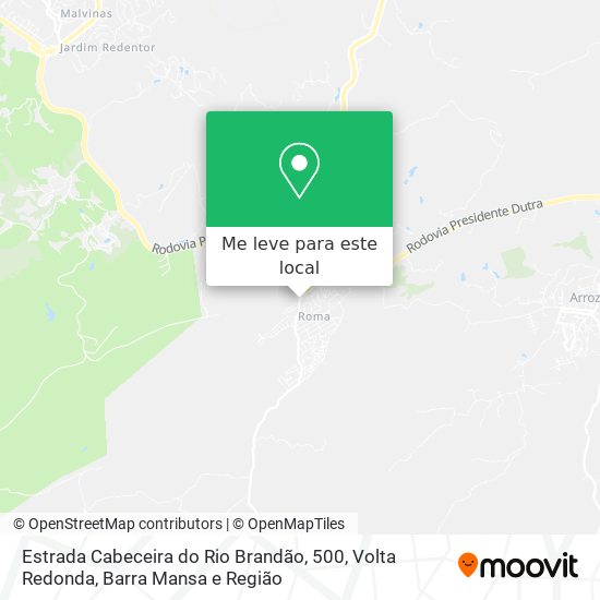Estrada Cabeceira do Rio Brandão, 500 mapa