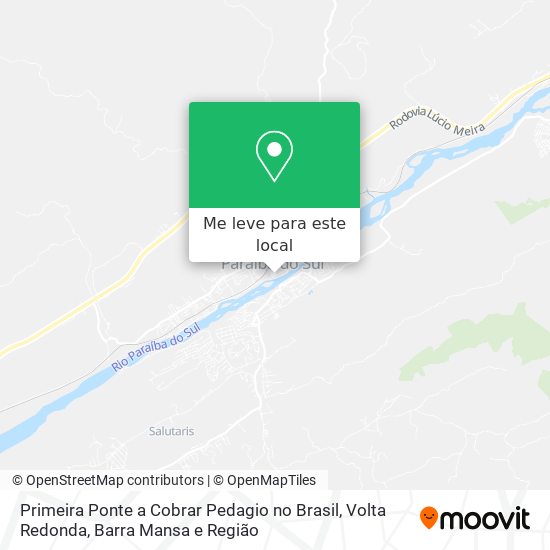 Primeira Ponte a Cobrar Pedagio no Brasil mapa