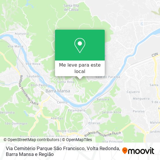 Via Cemitério Parque São Francisco mapa
