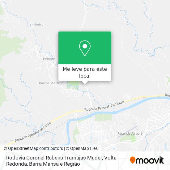 Rodovia Coronel Rubens Tramujas Mader mapa