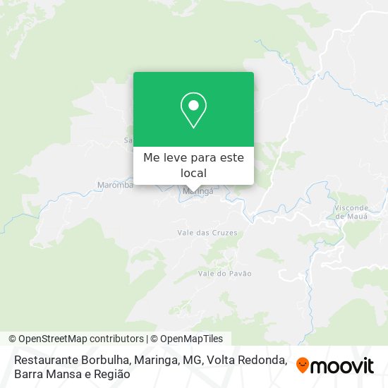 Restaurante Borbulha, Maringa, MG mapa