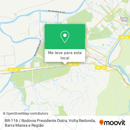 BR-116 / Rodovia Presidente Dutra mapa