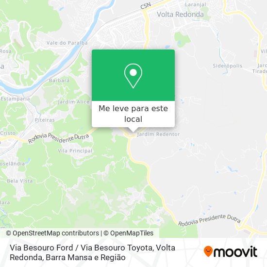Via Besouro Ford / Via Besouro Toyota mapa
