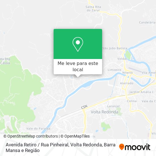 Avenida Retiro / Rua Pinheiral mapa