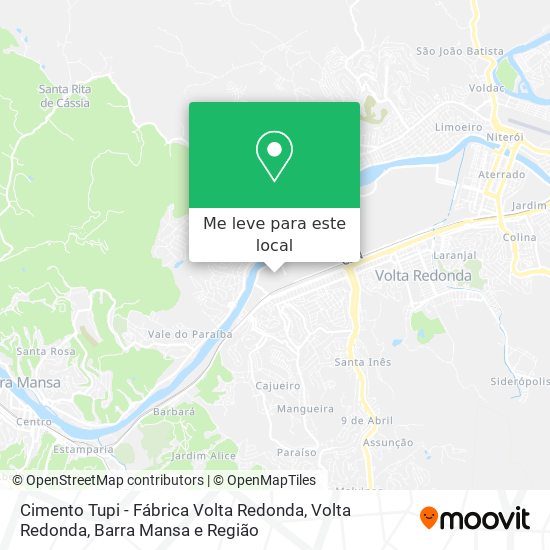 Cimento Tupi - Fábrica Volta Redonda mapa