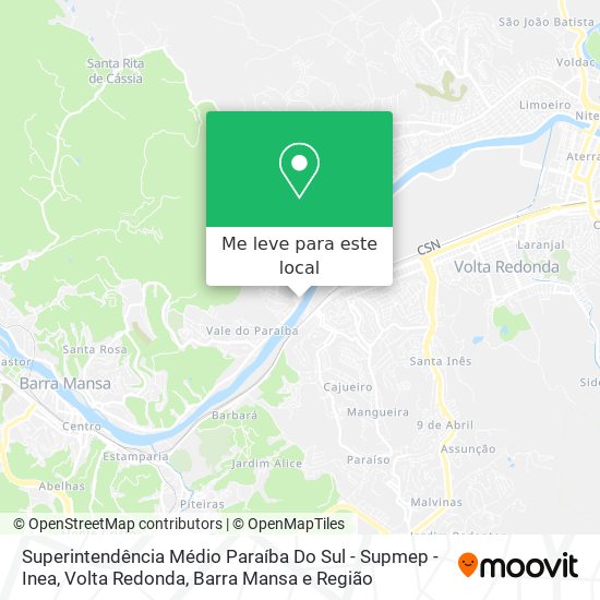 Superintendência Médio Paraíba Do Sul - Supmep - Inea mapa