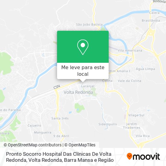 Pronto Socorro Hospital Das Clínicas De Volta Redonda mapa