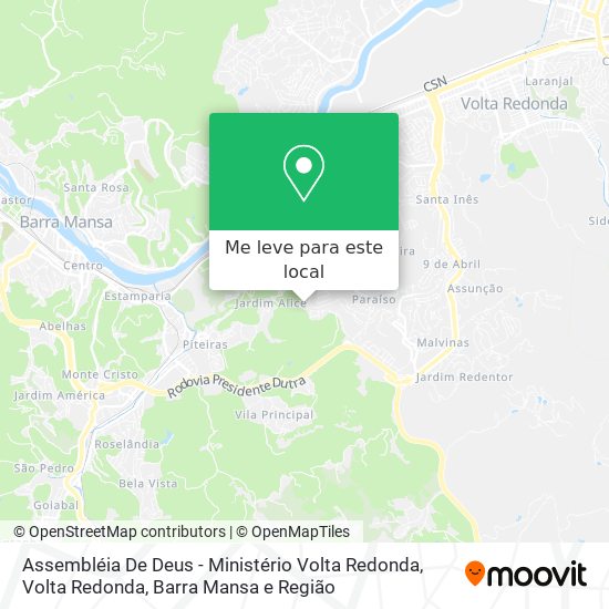 Assembléia De Deus - Ministério Volta Redonda mapa