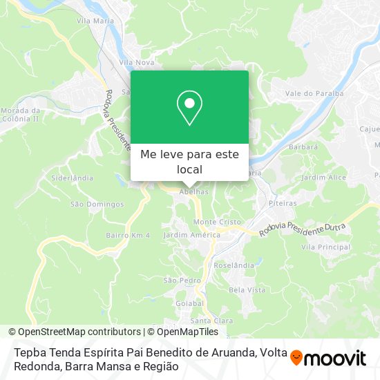 Tepba Tenda Espírita Pai Benedito de Aruanda mapa
