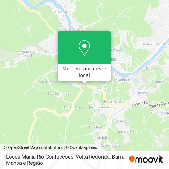 Louca Mania Rio Confecções mapa