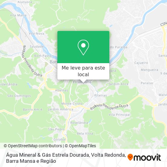 Água Mineral & Gás Estrela Dourada mapa