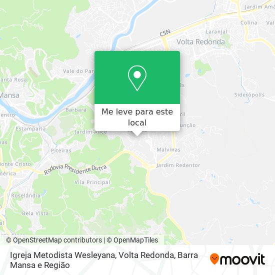 Igreja Metodista Wesleyana mapa