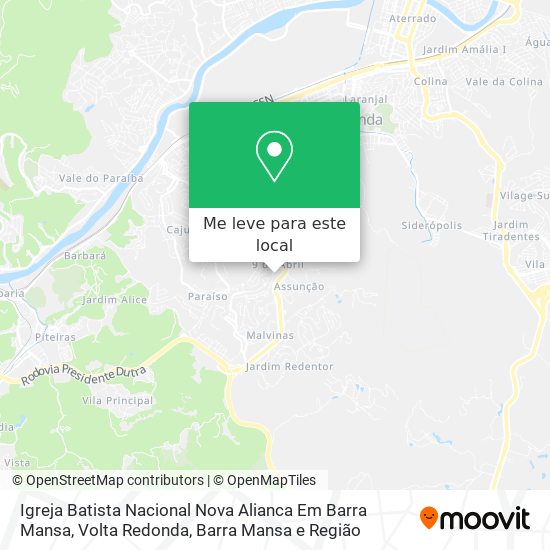 Igreja Batista Nacional Nova Alianca Em Barra Mansa mapa