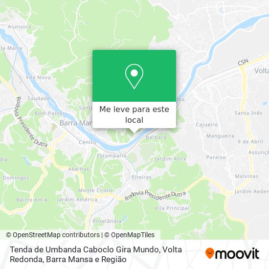 Tenda de Umbanda Caboclo Gira Mundo mapa