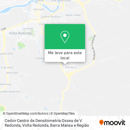 Cedov Centro de Densitometria Ossea de V Redonda mapa